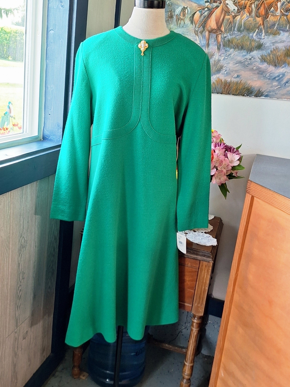 Caslteberry London New York Vintage Knit Wool Blend Dress, 14, Style#7045,NWT